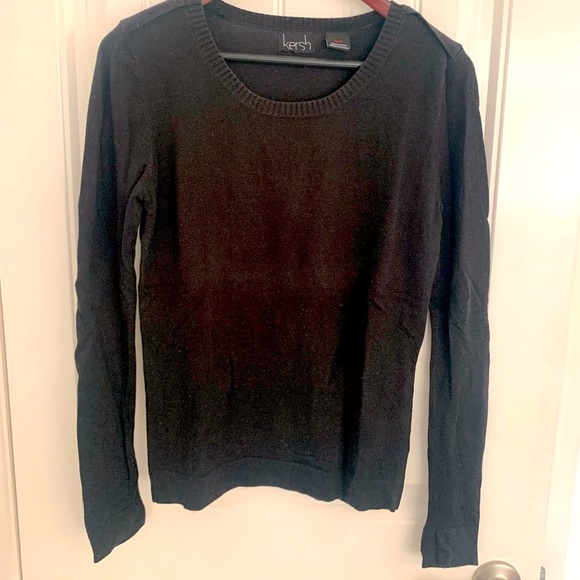 Kersh Black Cotton Blend Long Sleeved Cozy Slim Fit Sweater SZ M - Picture 5 of 11